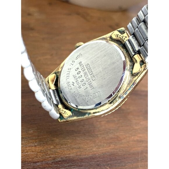 Seiko SQ Women\'s Watch 2A23-0030 Vintage Quartz Gold Dial Day Date Steel 24mm main image 15